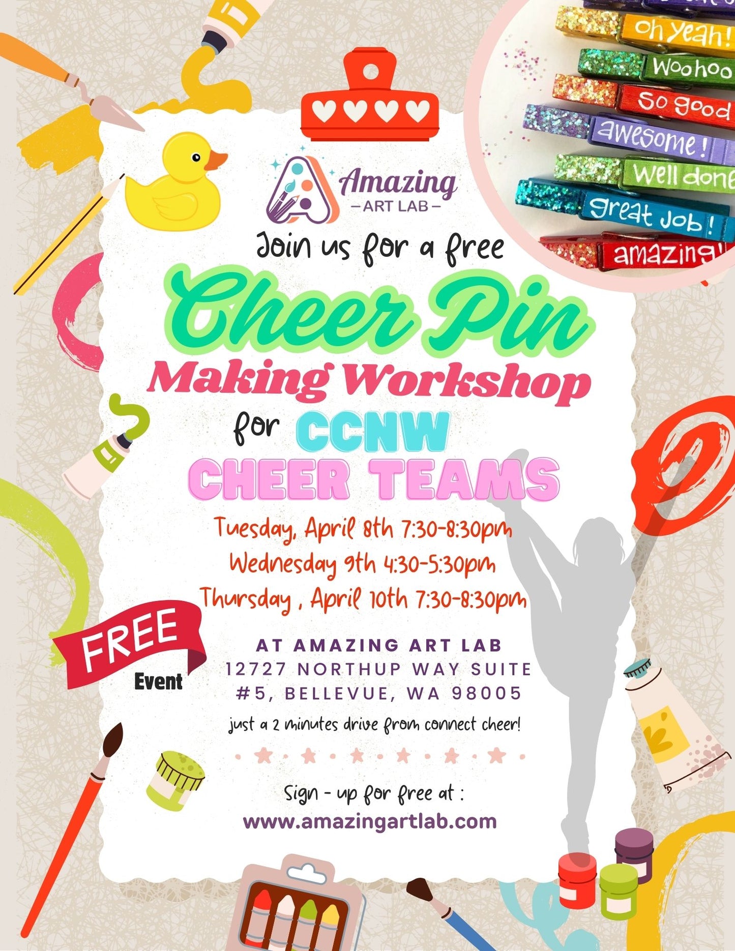 Private Event: Cheer Pin Making Workshop
